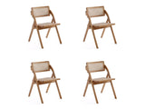 Lambinet Folding Dining Chair in Nature Cane (set of 4) by Manhattan Comfort at Eve Furniture