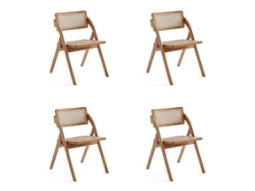 Lambinet Folding Dining Chair in Nature Cane (set of 4) by Manhattan Comfort at Eve Furniture