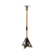 Lamda Black Metal and Light Brown Wood Coat Rack by Mercana at Eve Furniture