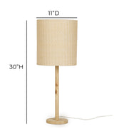 Lamia Natural Burl and Raffia Designer Table Lamp by TOV Furniture at Eve Furniture