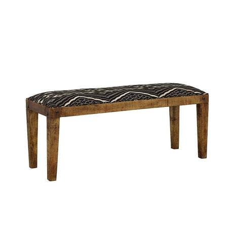 Lamont Natural/Navy Rectangular Upholstered Bench