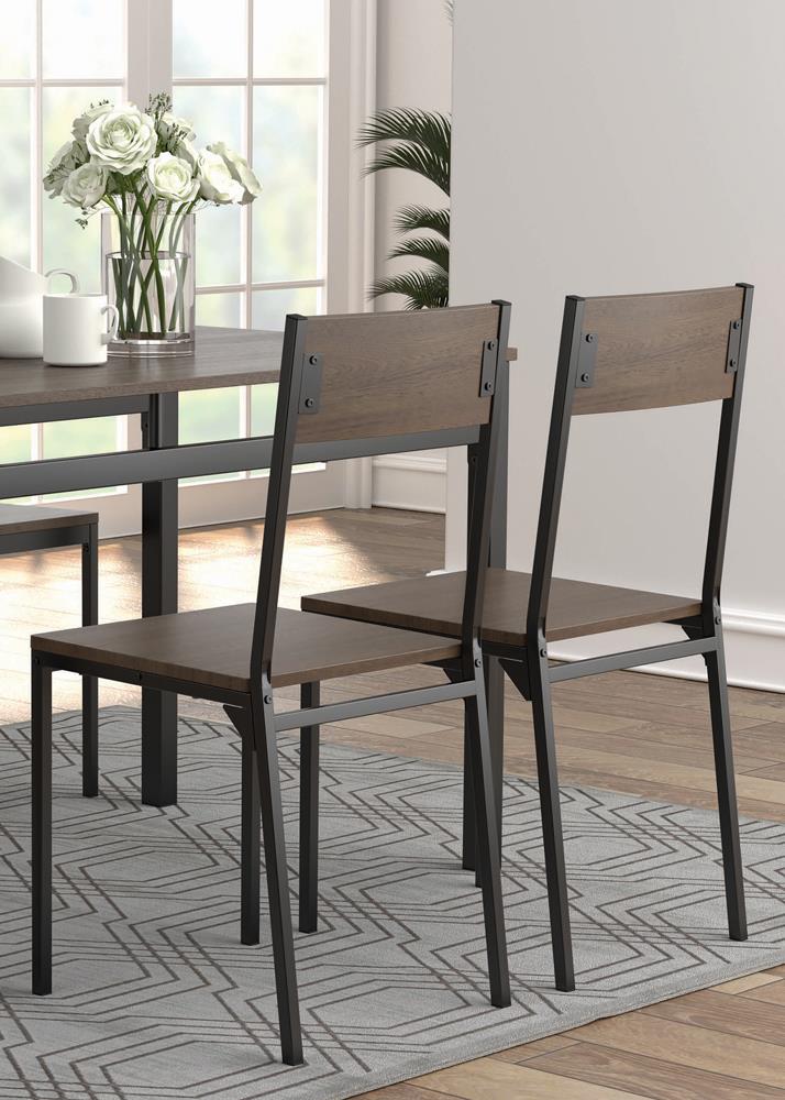 Lana Ark Brown/Matte Black 5-Piece Dining Set