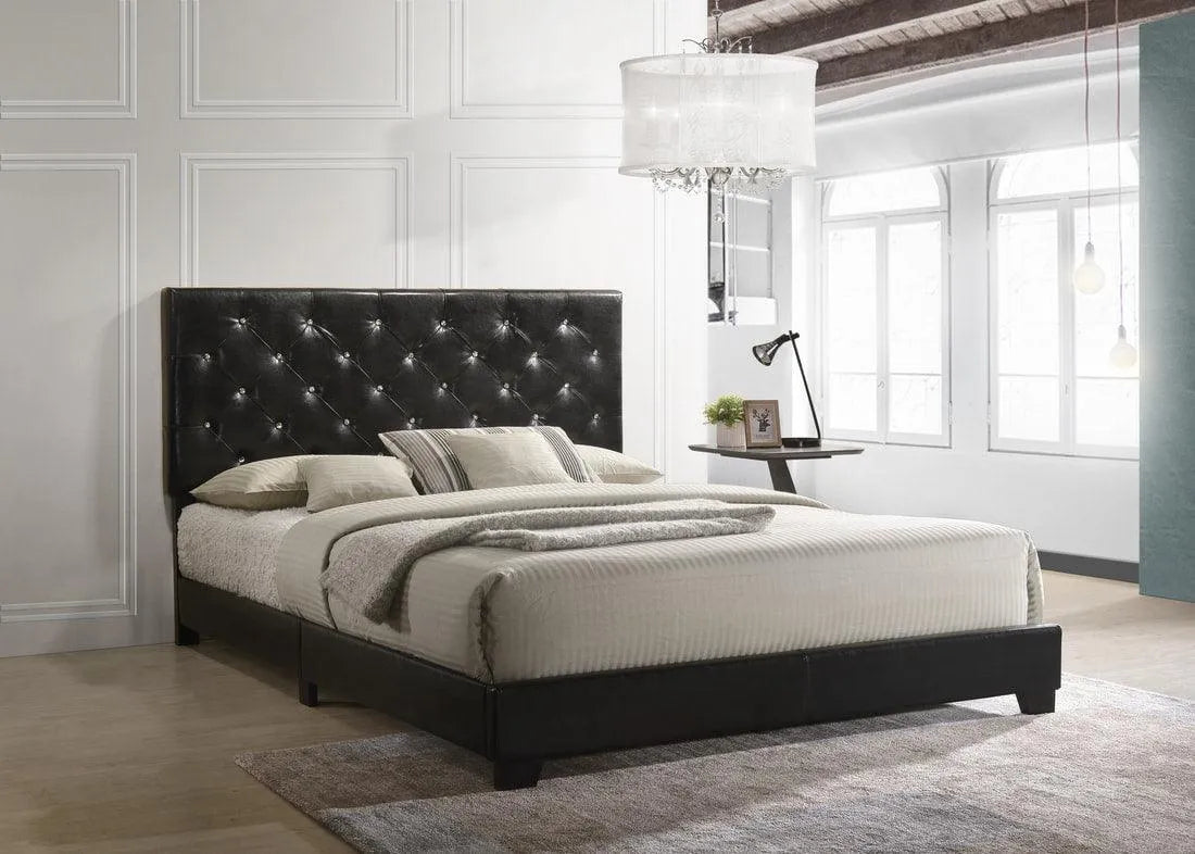 Lana Black Diamond Tufted Full Bed by Happy Homes at Eve Furniture