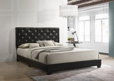 Lana Black Diamond Tufted Queen Bed by Happy Homes at Eve Furniture