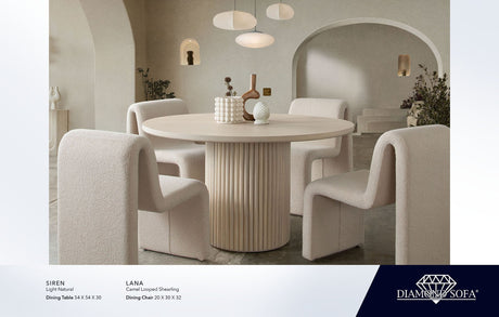 Lana Camel Looped Shearling Dining Chair by Diamond Sofa at Eve Furniture
