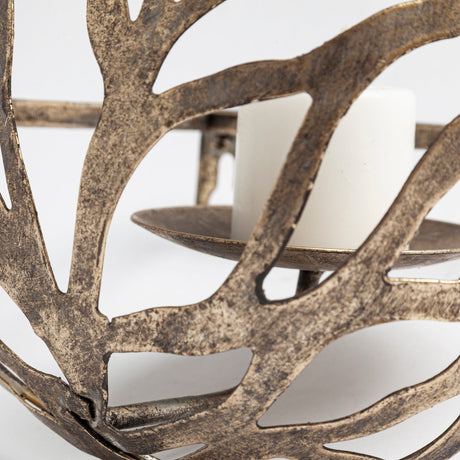 Lana I Single Champagne Toned Wall Candle Holder by Mercana at Eve Furniture