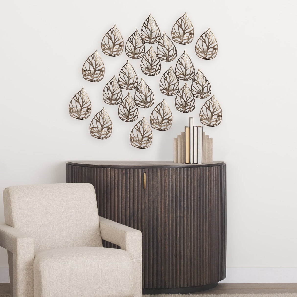 Lana I Single Champagne Toned Wall Candle Holder by Mercana at Eve Furniture