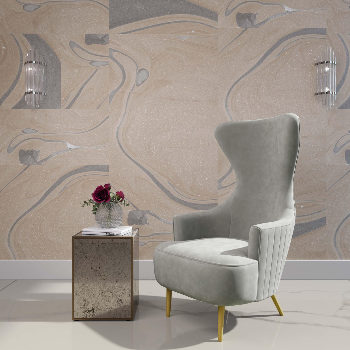Lana Mirrored Side Table by TOV Furniture at Eve Furniture