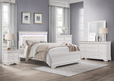 Lana White California King LED Upholstered Panel Bed by Homelegance at Eve Furniture