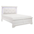 Lana White King LED Upholstered Panel Bed by Homelegance at Eve Furniture