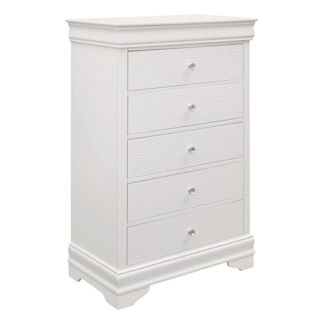 Lana White LED Upholstered Panel Bedroom Set by Homelegance at Eve Furniture