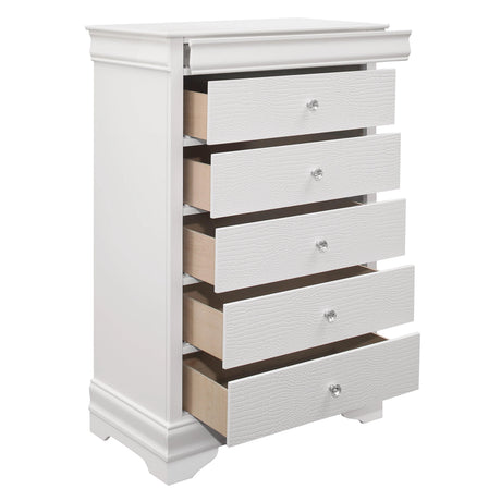 Lana White LED Upholstered Panel Bedroom Set by Homelegance at Eve Furniture