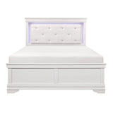Lana White LED Upholstered Panel Bedroom Set by Homelegance at Eve Furniture