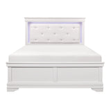 Lana White LED Upholstered Panel Youth Bedroom Set by Homelegance at Eve Furniture