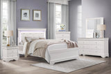 Lana White LED Upholstered Panel Youth Bedroom Set by Homelegance at Eve Furniture