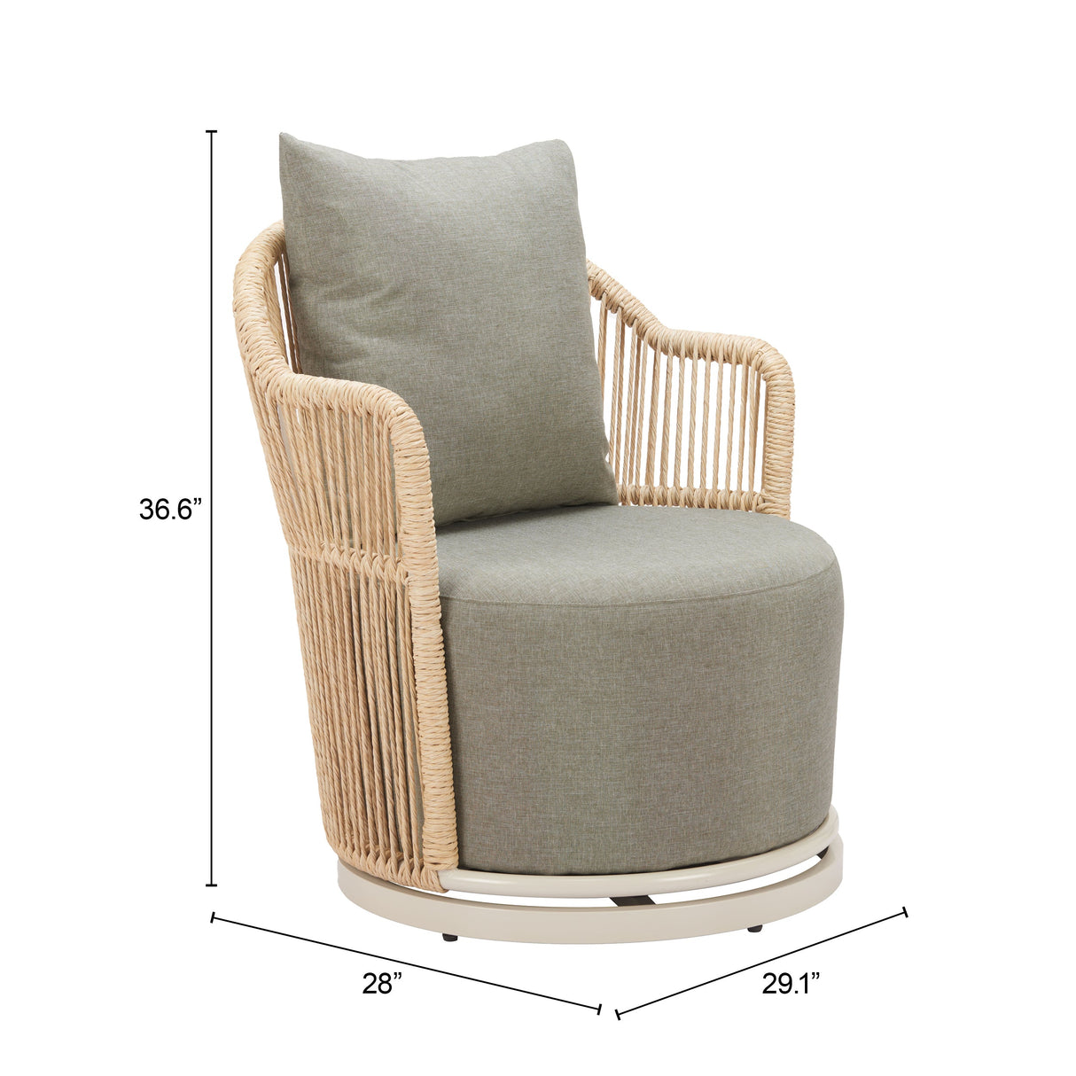 Lanai Multicolor Outdoor Swivel Chair by Zuomod at Eve Furniture