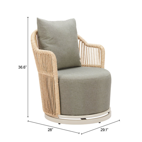 Lanai Multicolor Outdoor Swivel Chair by Zuomod at Eve Furniture