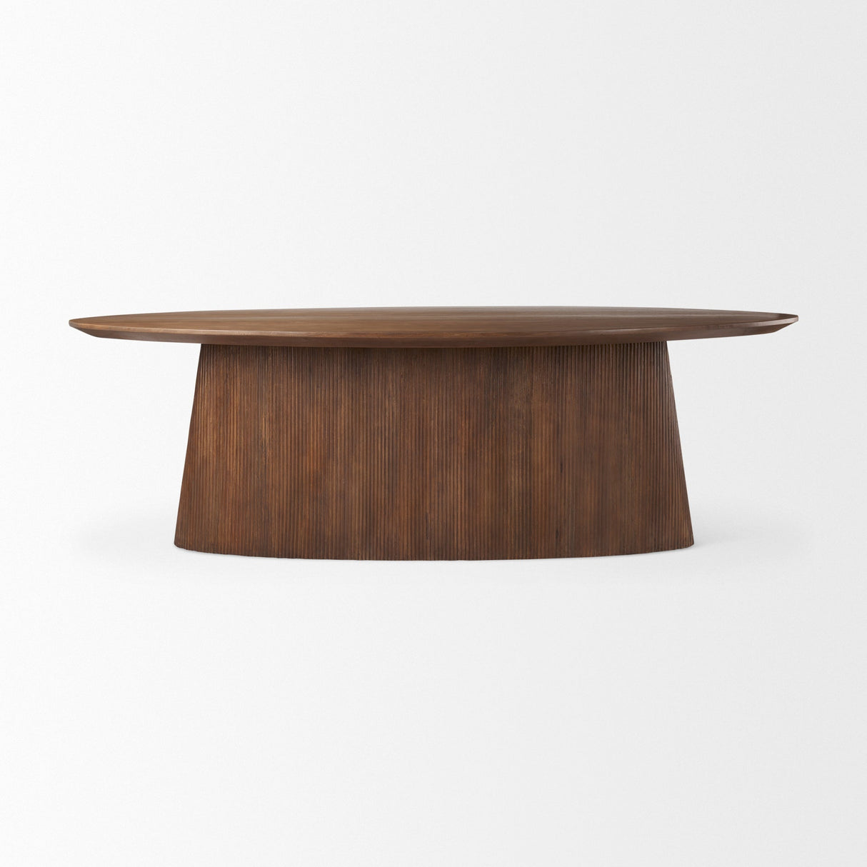 Lance Medium Brown Solid Wood Oval Dining Table by Mercana at Eve Furniture