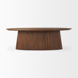 Lance Medium Brown Solid Wood Oval Dining Table by Mercana at Eve Furniture