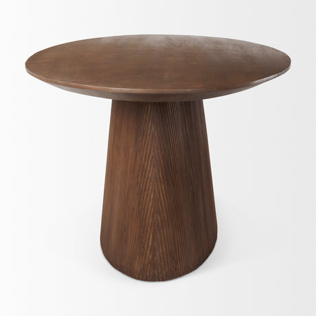 Lance Medium Brown Solid Wood Oval Dining Table by Mercana at Eve Furniture