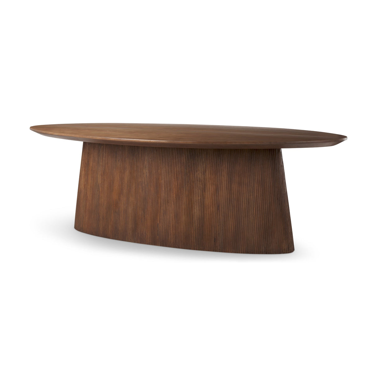 Lance Medium Brown Solid Wood Oval Dining Table by Mercana at Eve Furniture