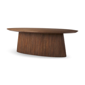 Lance Medium Brown Solid Wood Oval Dining Table by Mercana at Eve Furniture