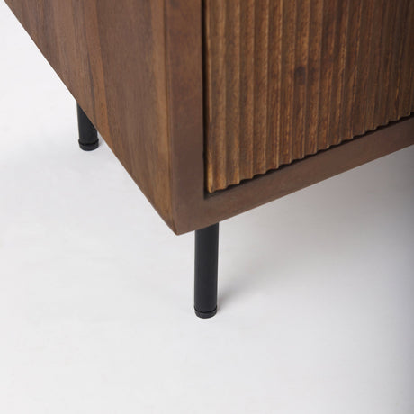 Lance Medium Brown Solid Wood Sideboard by Mercana at Eve Furniture