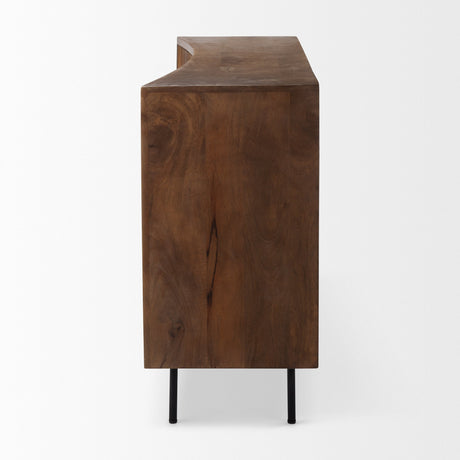 Lance Medium Brown Solid Wood Sideboard by Mercana at Eve Furniture