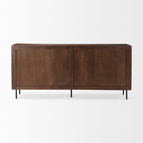 Lance Medium Brown Solid Wood Sideboard by Mercana at Eve Furniture