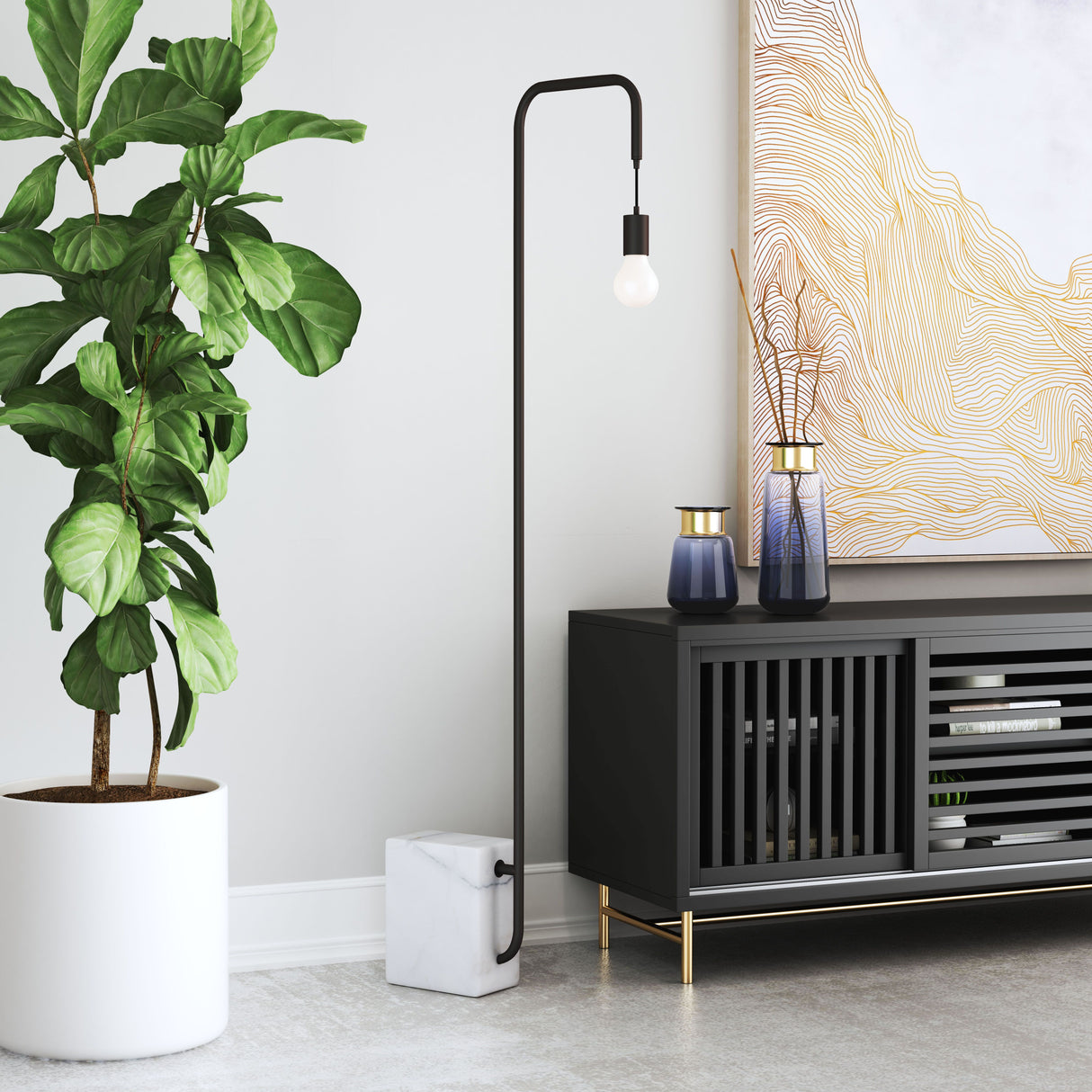 Lancia Floor Lamp Black by Zuomod at Eve Furniture