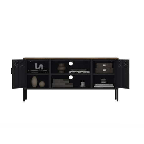 Landen 47" TV Stand in Black by Manhattan Comfort at Eve Furniture