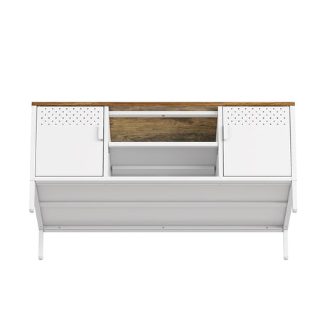 Landen 47" TV Stand in White by Manhattan Comfort at Eve Furniture