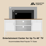 Landen 47" TV Stand in White by Manhattan Comfort at Eve Furniture