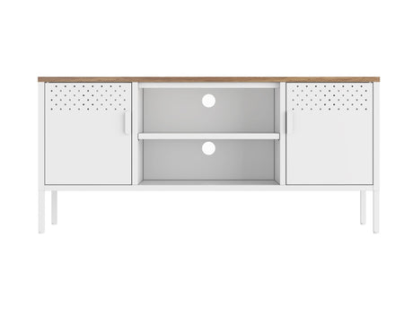 Landen 47" TV Stand in White by Manhattan Comfort at Eve Furniture
