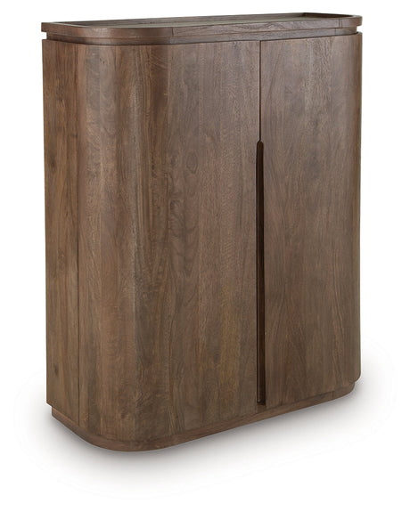 Landermont Medium Brown Bar Cabinet by Ashley at Eve Furniture