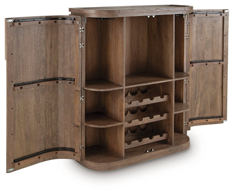 Landermont Medium Brown Bar Cabinet by Ashley at Eve Furniture