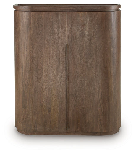 Landermont Medium Brown Bar Cabinet by Ashley at Eve Furniture