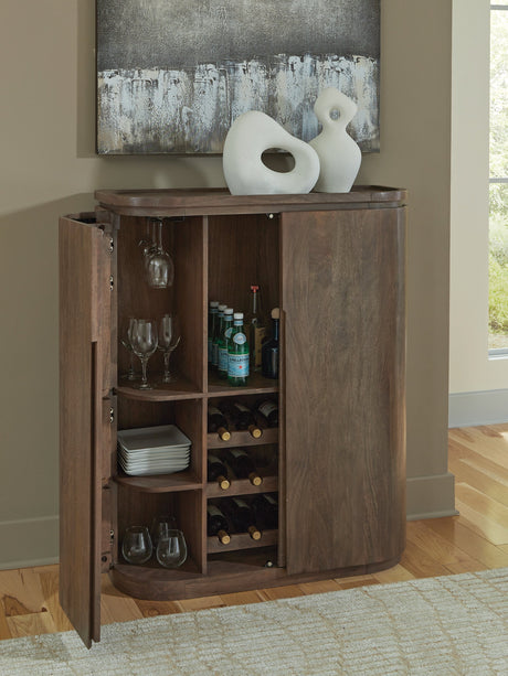 Landermont Medium Brown Bar Cabinet by Ashley at Eve Furniture