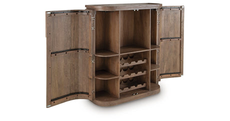 Landermont Medium Brown Bar Cabinet by Ashley at Eve Furniture
