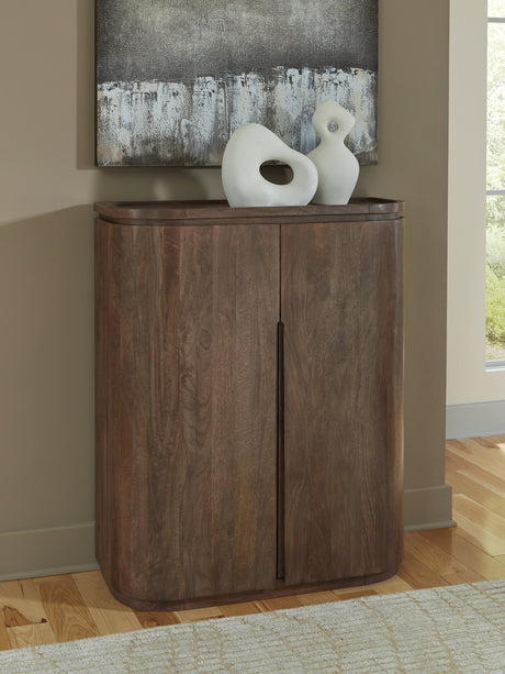 Landermont Medium Brown Bar Cabinet by Ashley at Eve Furniture