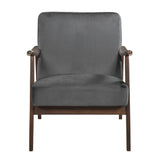 Landers Dark Gray Velvet Accent Chair by Homelegance at Eve Furniture