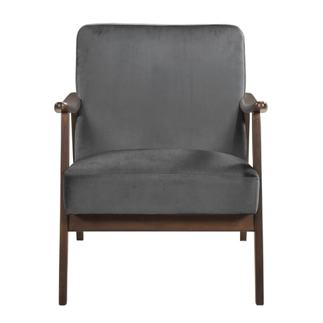Landers Dark Gray Velvet Accent Chair by Homelegance at Eve Furniture
