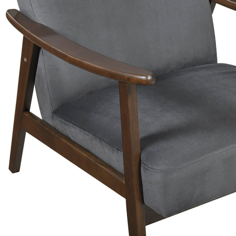 Landers Dark Gray Velvet Accent Chair by Homelegance at Eve Furniture