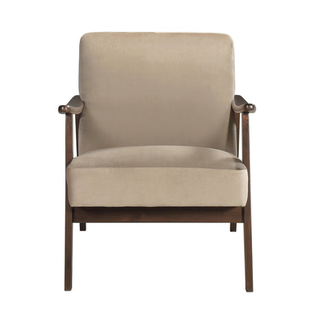 Landers Light Brown Velvet Accent Chair by Homelegance at Eve Furniture