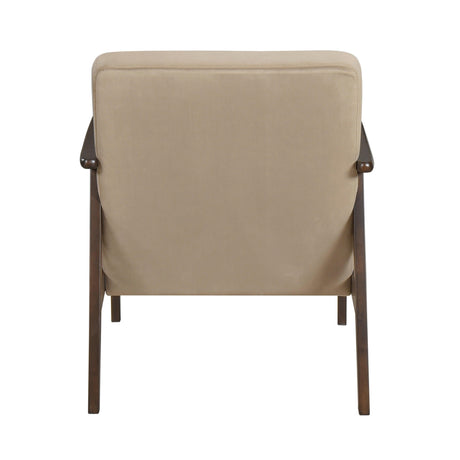 Landers Light Brown Velvet Accent Chair by Homelegance at Eve Furniture