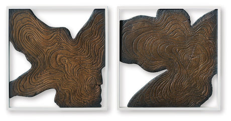 Landley Brown/White Wall Decor, Set of 2 by Ashley at Eve Furniture