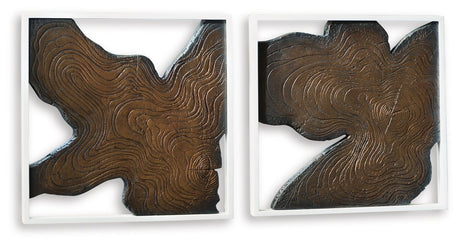 Landley Brown/White Wall Decor, Set of 2 by Ashley at Eve Furniture