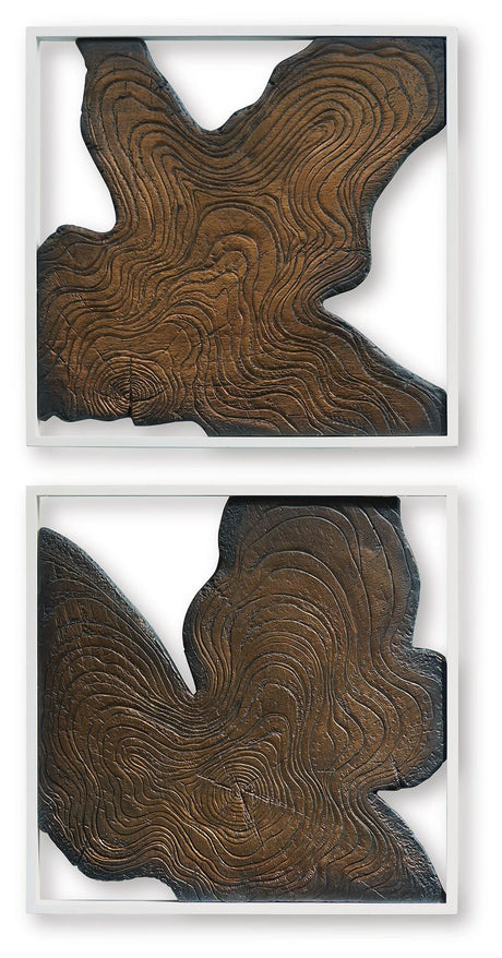 Landley Brown/White Wall Decor, Set of 2 by Ashley at Eve Furniture
