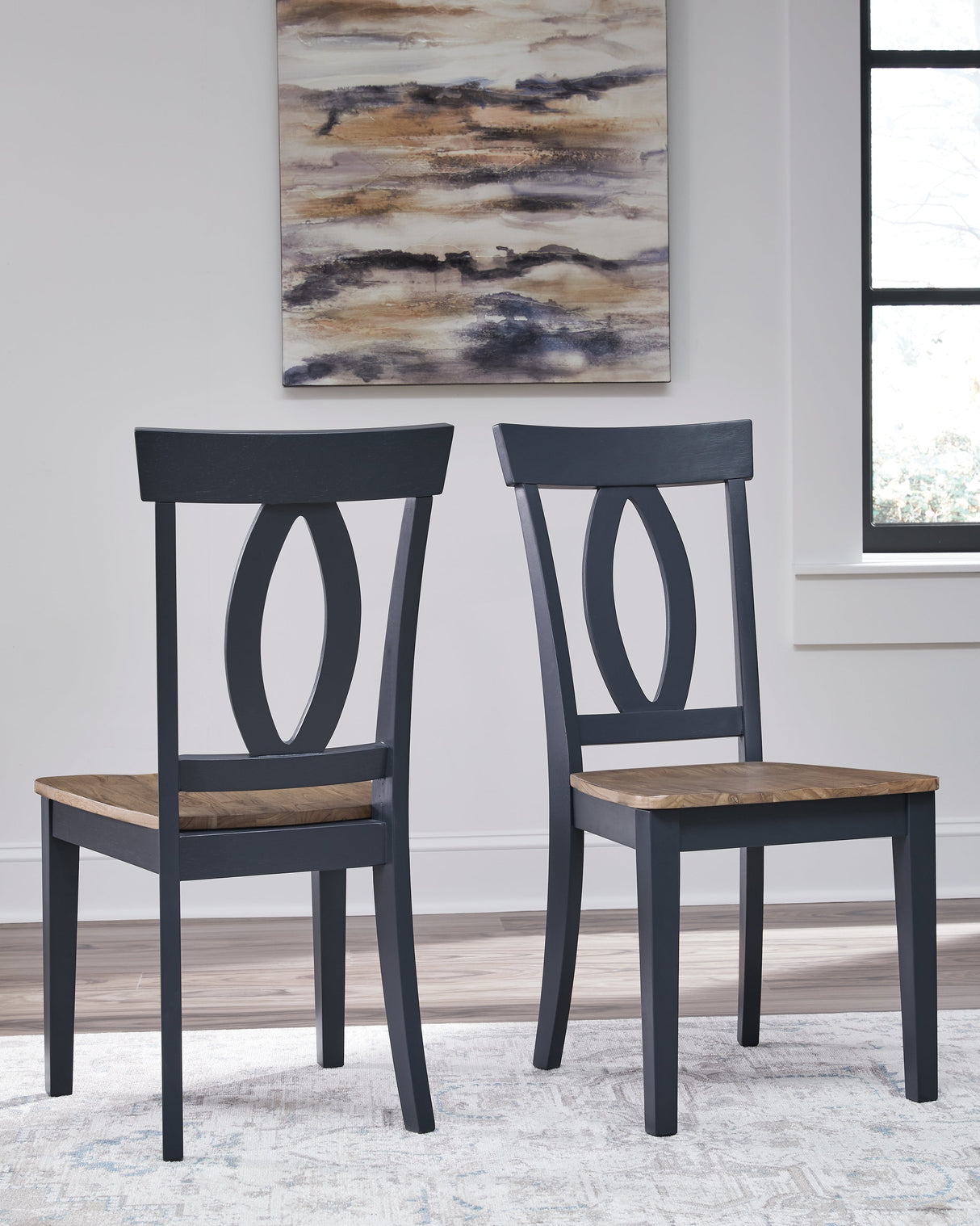 Landocken Brown/Blue Dining Chair, Set of 2