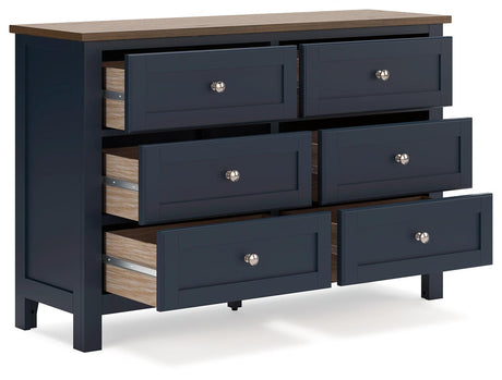 Landocken Brown/Blue Dresser by Ashley at Eve Furniture